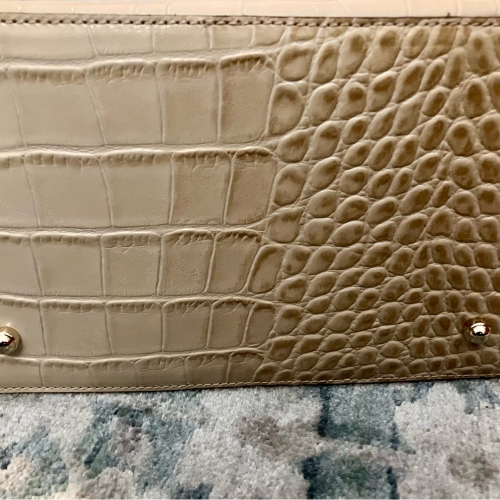 Brahmin Cream Crocodile-Embossed Shoulder Bag - Picture 5 of 14
